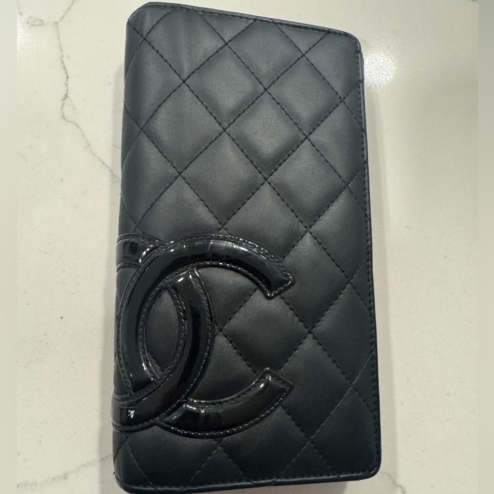 💯Authentic CHANEL Quilted Cambon Long Black Calfskin w/ Silver Hardware